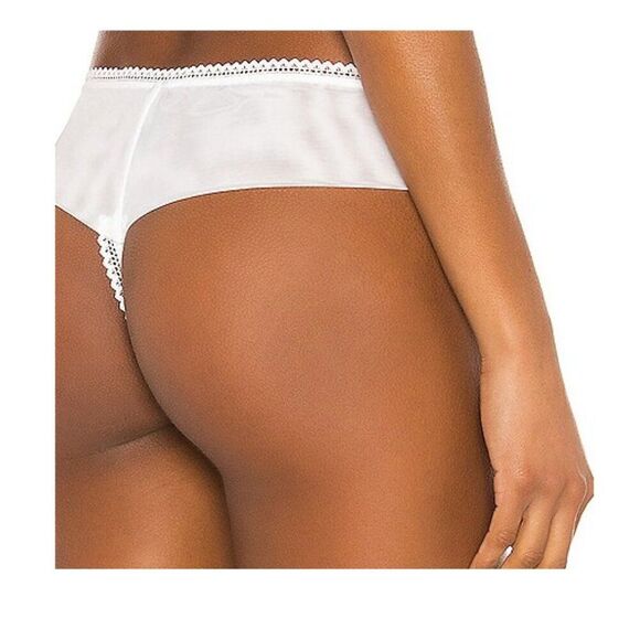 Thistle and Spire Eyelash Lace Mirage Thong Ivory White Size XL 261603 Sheer - Picture 7 of 7